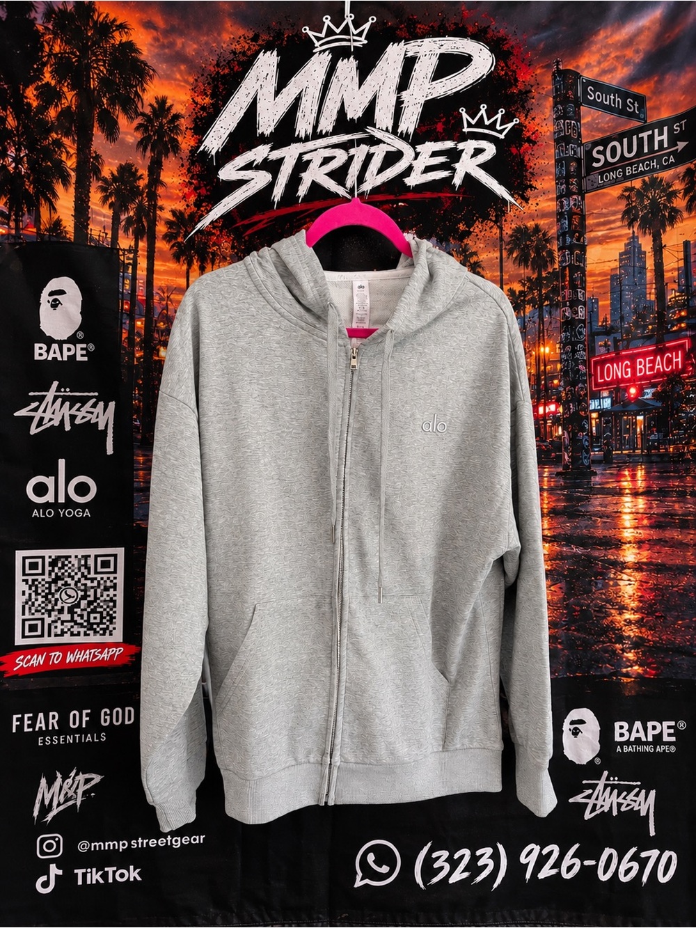 Alo Yoga Accolade Full Zip Hoodie Gray